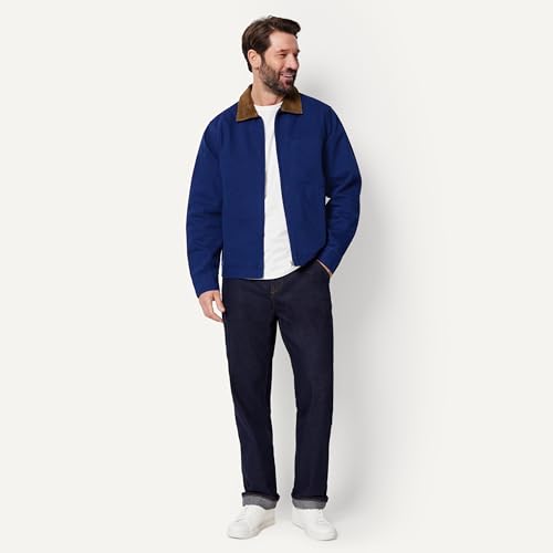 Amazon Essentials Men's Relaxed-Fit Rigid Denim Zip Up Jacket, Dark Navy, X-Large - image 5
