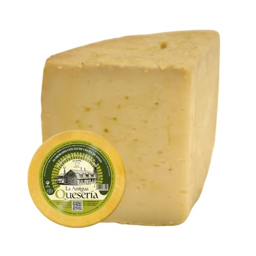 La Antigua Queseria Queso Artesano de Oveja Curado en Aceite de Oliva Virgen Extra, Leche Cruda 100%, Sin Lactosa, Sin Gluten, 7 Meses Curación, CUARTO DE QUESO 750 g (Aprox)