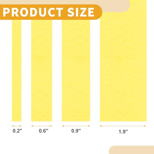 Image of 4 Pcs 0.6cm /1.5cm /2.5cm /5cm /0.2cm x 10m Universal Painters Tape - DIY Car Auto Paint for Masking Tape No Residue - Crepe Paper Yellow