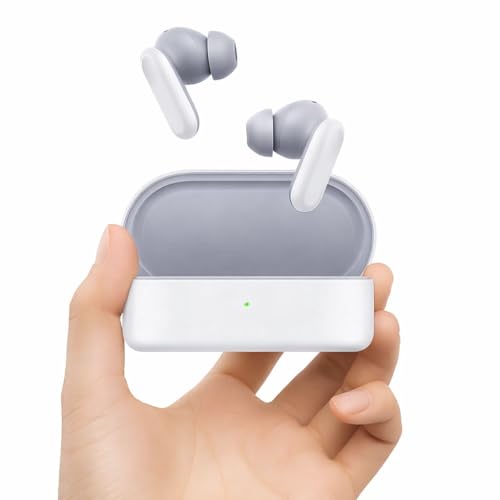 Image of in Ear Bluetooth Ear Buds Compatible for OnePlus Buds 2R, 12.4mm Drivers, Long 48Hr Playtime Case, 4 Mic ENC Noise Reduction, IP55 Rated (White)