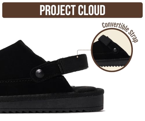Image of Project Cloud Kids Genuine Leather Clogs with Back Strap (Little Goldstar) | Memory Foam Insole Lightweight Easy On Sandals for Boys & Girls Adjustable Fit Non Slip Outsole Comfortable Casual Everyday