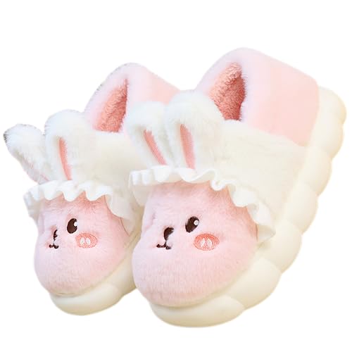 New Winter Cartoon Cute Rabbit Soft Cute Cute Plush Slippers, Heel Wrapped Cotton Slippers, Home Anti slip and Warm Cotton Shoes for Women