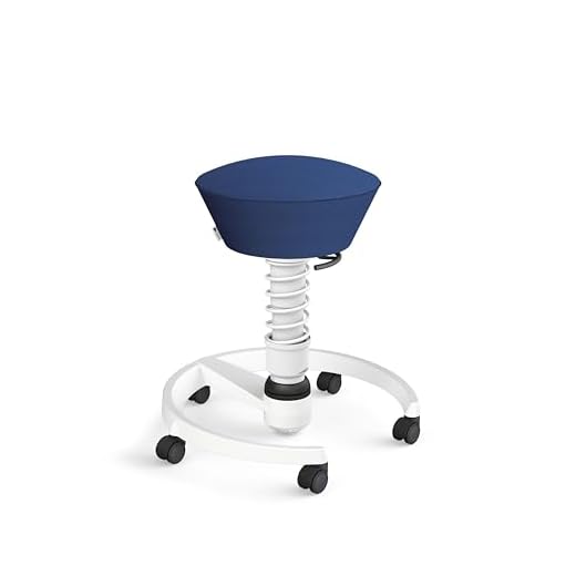 aeris Swopper Air – Ergonomischer Hocker mit extra weicher Polsterung – Bürohocker höhenverstellbar mit Rollen –Sitzhocker für einen gesunden Rücken, Feder Standard