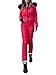 Minetom Combinaison de Ski Femme Fille Hiver Chaud Peluche Capuche Overall Neige Extérieur Sports Pantalon Ski Suit Imperméable Jumpsuit Z Rouge 40