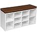 TecTake Estantería Zapatero de Madera con Banco sólida Taburete estantes Calzado 103,5x48x30cm (Blanco | No. 402075)