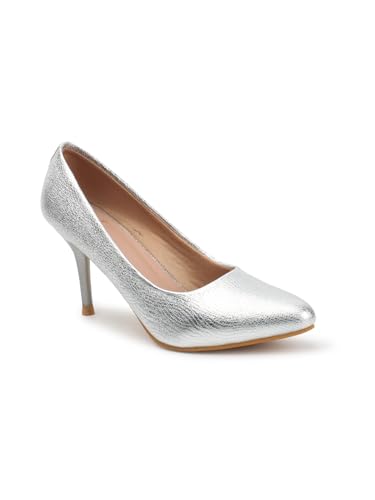 Image of Carlton London Women Stylish Slipon Pump Shoes with Stiletto Heels, Pointed Toe