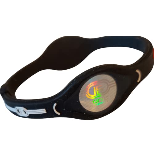 Ionic Energy Band for Strength Balance Power Vertigo Rubber Silicone Bracelet Pro Sports Ion Hologram Strap Wristband S M L Multiple Colors (Black, Medium)