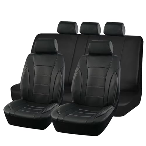 Housses siège auto noires en cuir et carbone pour une protection luxe de votre habitacle