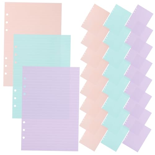 OUNONA ページ活?手?内芯冊 横罫入りカラーノートリフィル ペーパー素材で滑らか 手帳用罫線リフィル 家 オフィス 学生に