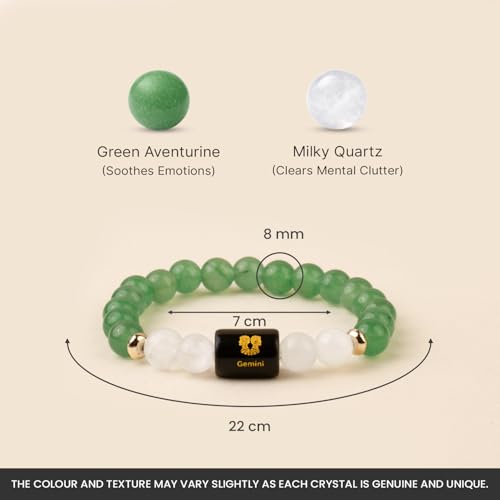 Image of Astrotalk Zodiac Crystal Bracelet | Balances Energy & Enhances Positivity | Certified Healing Crystals with Certificate | Astrology Bracelet for Man & Woman | Gift for Man & Woman