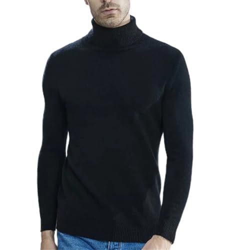 Men Winter Autumn Knitted Wool Turtleneck Long-Sleeve Thick Pullover3