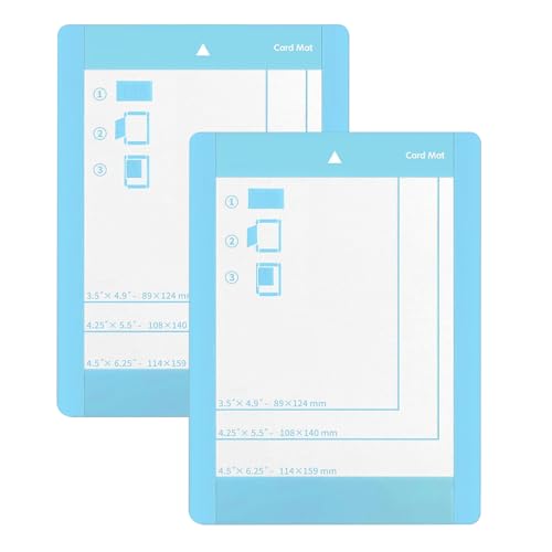 Dewocke Schneidematte, Kartenmatte, Standard Klebend, 4.5 X 6.25 Zoll, Erstellen Sie Individuelle Karten, Kompatibel Mit Cricut Kartengrößen, 2 Stück - Blau