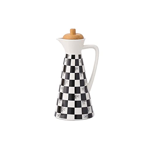 Juego de dispensador de aceite y vinagre de cerámica con tapones de corcho, esencial para el hogar y la cocina