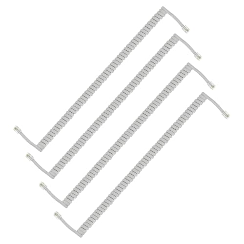 Cable de teléfono RJ9 PATIKIL de 2m para eliminar enredos en llamadas de oficina 4 pack