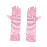 CALLARON 1 ペア ピンクのサテンの手袋 フラワーガールの手袋 パーティーフラワーグローブ ピンクのの衣装 の長い のロング のシルク キッドパーティーバッ