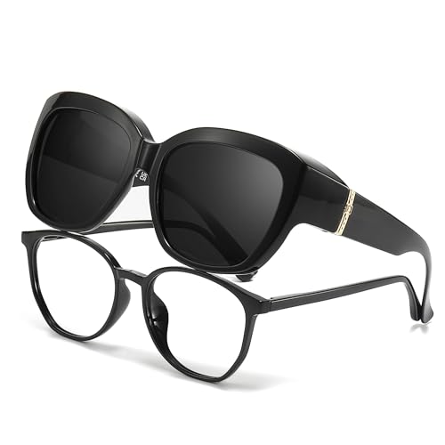 Trysee Oversized Polarized Fit Over Sunglasses for Women, Trendy UV400 Protection Sun Glasses for Driving TS4205