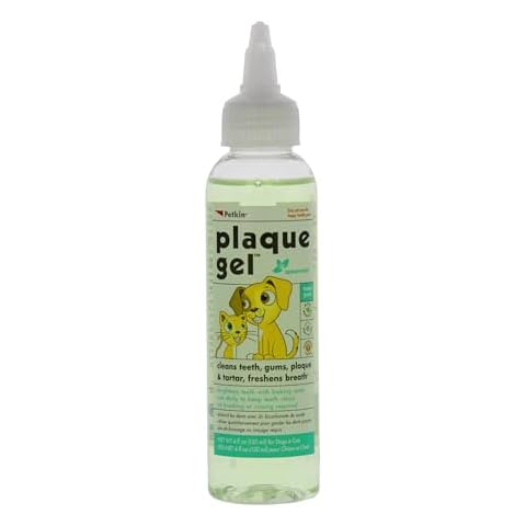 Petkin Plaque Remover Gel – Cleans Teeth and Gums, Removes Plaque and Tartar - Freshens Breath and Whitens Teeth with Baking Soda - Ideal for Daily Use, No Brushing or Rinsing - 4 fl oz Cover