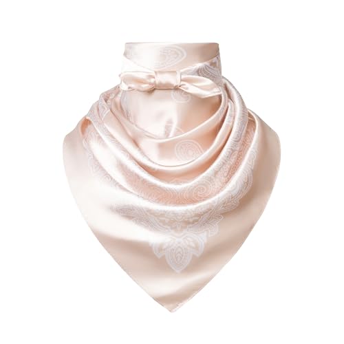 Image of 35 inch Men's Silk Cowboy Scarf - Oversized Western Bandana Neckwear, Large Square Scarf with Gift Packaging