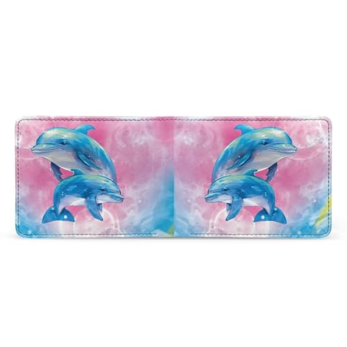 Image of Coldinair Dolohins Wallet for Boys 6-8,Cute Cartoon Wallet for Kids 8-10,Leather Bi-Fold Wallet Small Wallets Slim Coin Purse for Teens Little Boy