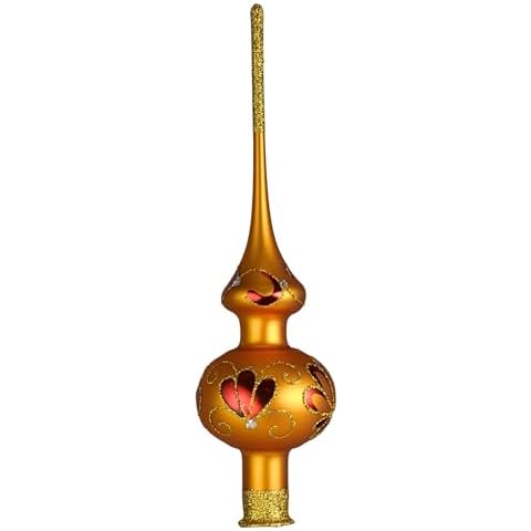 HolidayGiftShops Zlata Golden Matte Glass Christmas Tree Topper Cover