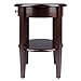 Winsome Concord Round End Table with Drawer and Shelf, for Living Room, Bedroom, Walnut