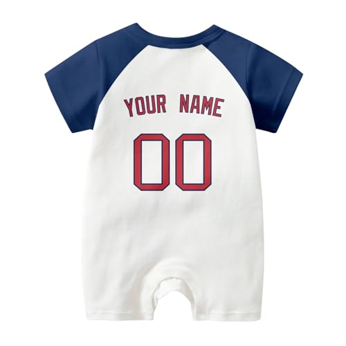 Image of KREDE Baby Clothes Unisex Bodysuit White Custom Name Number for Baby Boys