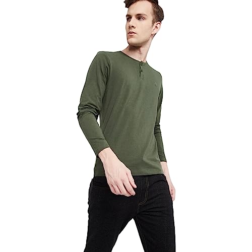 Image of Bossini Men Cotton Lycra Regular Fit Solid T Shirt