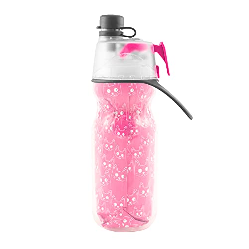O2Cool Mist 'N Sip Kids Misting Water Bottle 2-In-1 Mist And Sip Function With No Leak Pull Top Spout Kids Water Bottle Sports Water Bottle - 12 Oz (Pink Cats) #TOP2