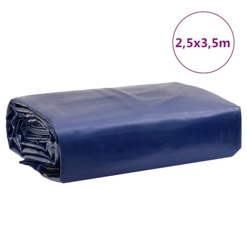 vidaXL Abdeckplane, Plane Abdeckung Reißfest Wasserfest, Schutzplane UV-Beständig Schimmelbeständig, Schutzhülle Zeltplane, Blau 2,5x3,5m 650 g/m²