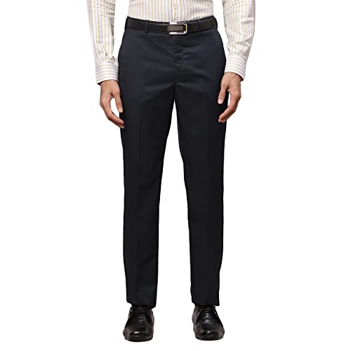 Image of Park Avenue Men's Polyviscose Blend Twill Pattern Smart Fit Flat Front Formal Trouser