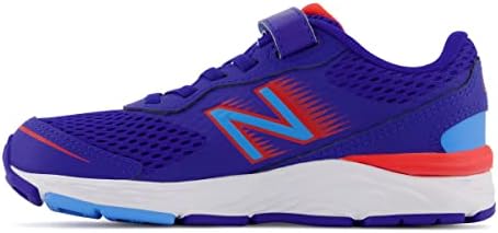 New Balance Kid's 680 V6 Hook and Loop Running Shoe, Infinity Blue/Neo Flame/Vibrant Sky, 5.5 Wide Toddler - 2
