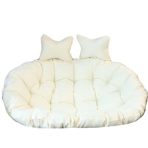 Lyxig stolskudde med dubbla ägg – tvättbar hängande S stolskudde för utomhus uteplats loveseat – bekväm hängstol tillbehör för avkoppling och stil