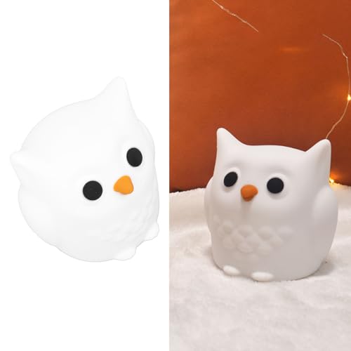 Lámpara de Noche Búho Recargable de Silicona Blanca miniatura 6