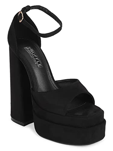 Truffle Collection Women’s GOWN2 Black Suede Fashion Sandals