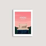 Athens pink poster A4 (21x29.7 cm) Add a white border