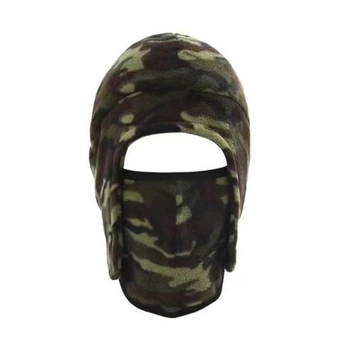 TTPSRY Pasamontañas Anti Viento Cálida Cubierta de La Cara del Sombrero Orejeras Calientes Protector Balaclava Máscara para Ciclismo Esqui Balaclava Moto(Verde Militar)