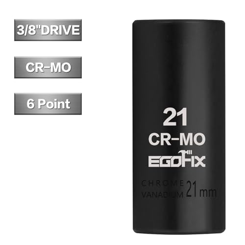 Image of 3 /8 inch Drive Deep Impact Socket, 21mm Metric Socket, CR-MO 6 Point for Easy Removal of Axle Nut