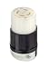 Leviton 2733 30 Amp, 480 Volt 3-phase, NEMA L16-30R, 3P, 4W, Locking Connector, Industrial Grade, Grounding - Black-White