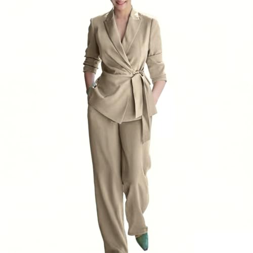 Blazer de negocios festivo y pantalón de sastrería moderna para mujer
