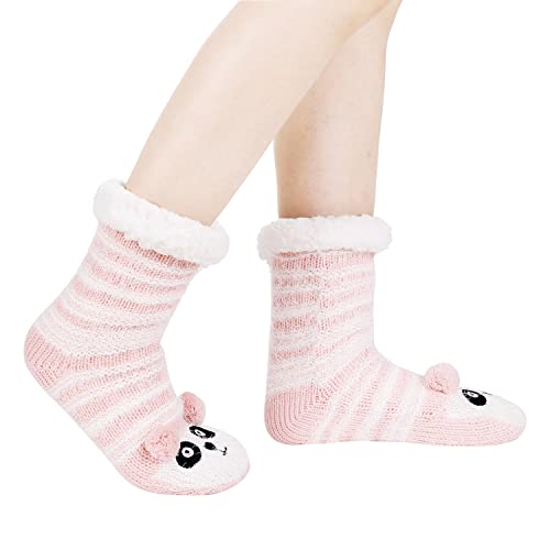 Image of Chassic Sherpa Lined Slipper Socks for Women, Non-Slip Cozy Winter House Socks, Soft Fuzzy Socks, Christmas Gifts for Women & Ladies Stocking Stuffers