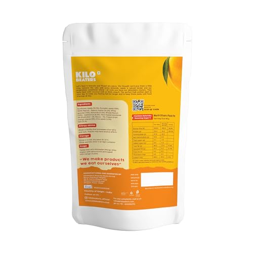 Image of Kilobeaters Mango Breakfast Clusters with Real Freeze-Dried Alphonso Mango | High Protein Granola | No Added Sugar | Gluten Free | Healthy Cereal for Breakfast & Snacking, 1Kg