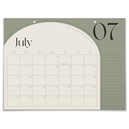 Aesthetic 2024-2025 Desk Calendar - Runs From January 2024 Until July 2025 - The Perfect Minimal Desktop/Wall Calendar for Easy Organizing