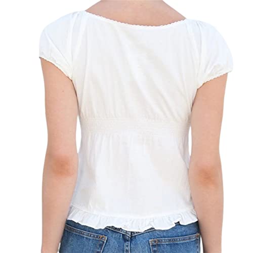 Image of Fairy Grunge Y2k Shirts Vintage Crop Tops Short Sleeve Girls Slim Fit Tees