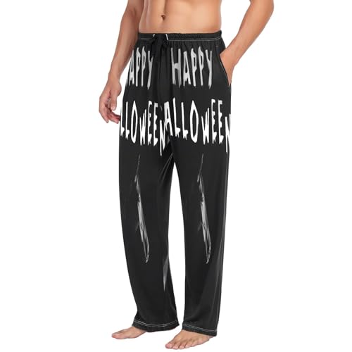Qilmy Halloween Hors Men's Cotton Pajama Pants, Lightweight Lounge Sleepwear with Drawstring and Pocket4