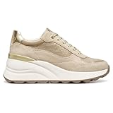 Respirant Geox D SPHERICA EC13 Baskets pour Femme Beige 39 EU, Beige, 39 EU