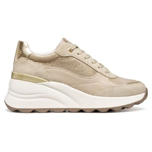 Geox Women's D Spherica Ec13 Trainers, Beige, 4 UK
