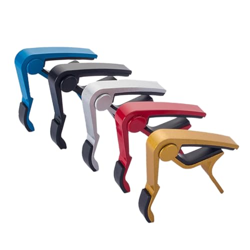 Kisangel Guitar Accessories 5 Pcs Aluminum Alloy Capos Ideal for Acoustic Electric Folk Banjo Mandolin Random Color