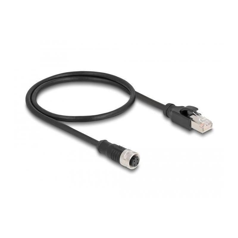 DeLOCK M12 adaptateurcâble D-kodiert 4 Pin BU á RJ45,St 50 cm