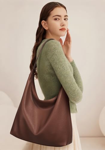 Image of KALIDI Casual Tote Bag Vegan Leather Hobo Zipper Work Bag Weekender Shoulder for Women Shoulder Travel Purse