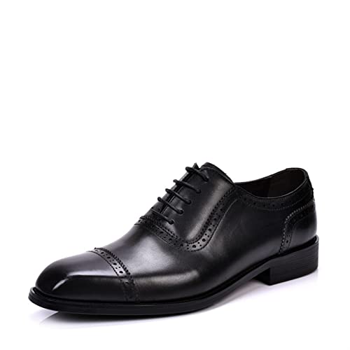 Zapatos Oxford formales para hombre en cuero con cordones y suela de goma
